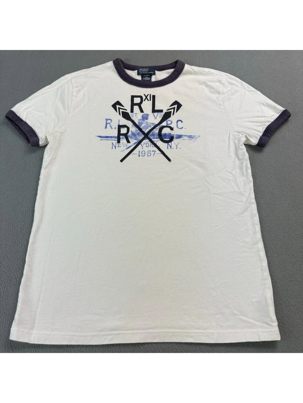 Vintage Polo Ralph Lauren RL Ringer T Shirt Youth Size Large (Fits Adult Small)